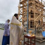 Начало строительства колокольни в с. Ивашка Карагинского района